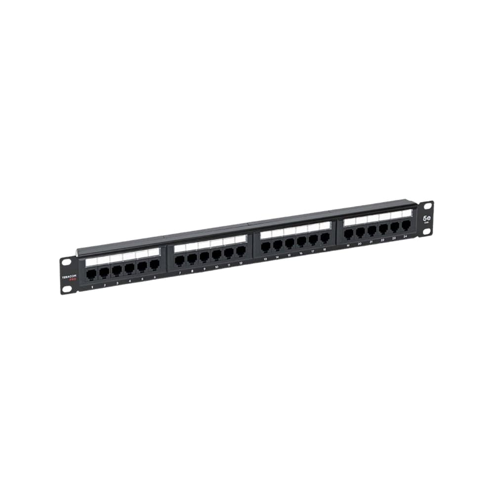 Патч-панель EKF teracom pro 19'' cat.5e 1u неэкранированная utp 24 порта rj-45 dual idc с органайзером TRP-PPNL-5EUTP-C1U24