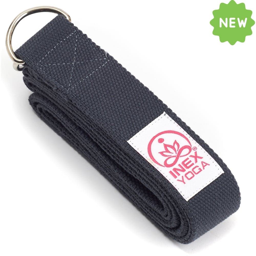 Ремень для йоги INEX Stretch Strap, 240 см, темно-серый NEW HG YSTRAP-CG 24-CG-00
