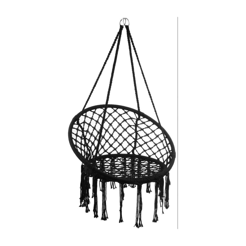 Качели-гамак Homium подвесные качели, черный, с кисточками hammock6