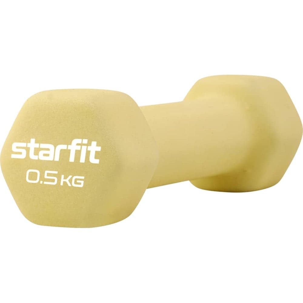 Неопреновая гантель Starfit DB-201 0.5 кг, желтый пастель ЦБ-00001425