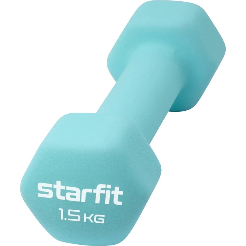 Неопреновая гантель Starfit DB-201 1.5 кг, мятный ЦБ-00001427