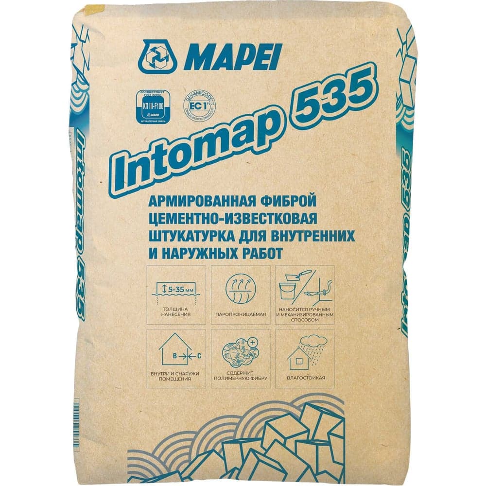 Штукатурка MAPEI INTOMAP 535 25 кг 1881925