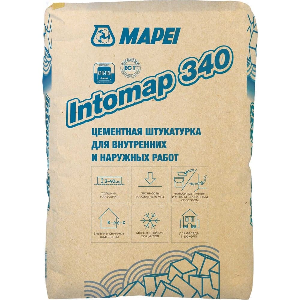 Штукатурка MAPEI INTOMAP 340 25 кг 1883325