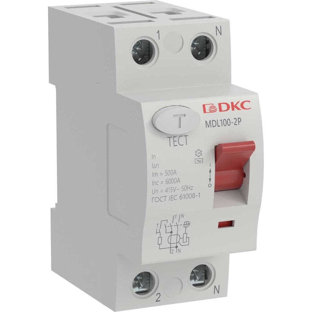 Устройство защитного отключения DKC узо вдт yon max mdl100, 2p, 30ma, 25a, тип ас MDL100-2P2-25-AC