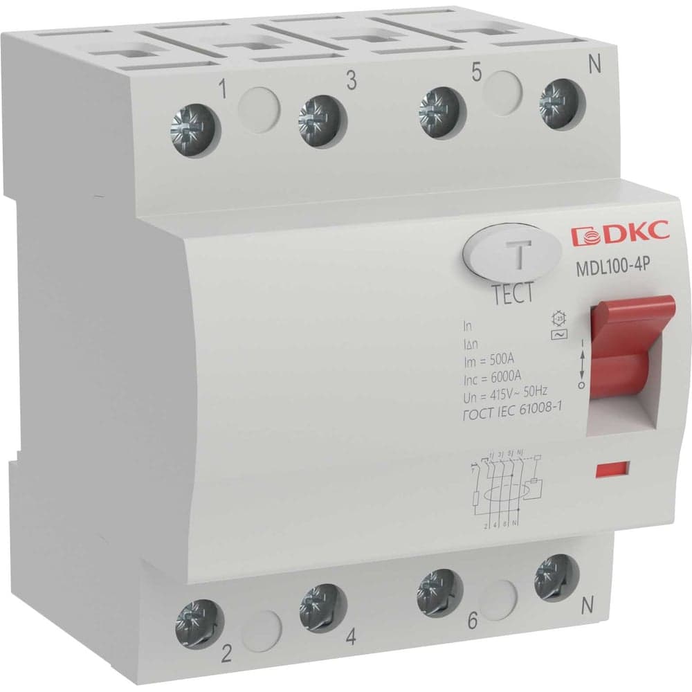 Устройство защитного отключения DKC узо вдт yon max mdl100, 4p, 30ma, 25a, тип ас MDL100-4P2-25-AC