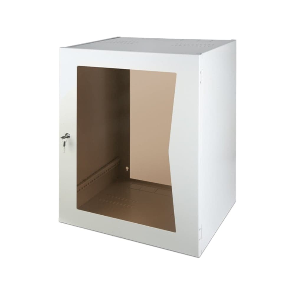 Настенный неразборный шкаф КДДС 19, 9u, стеклянная дверь, 600x600, серый УТ-00001658
