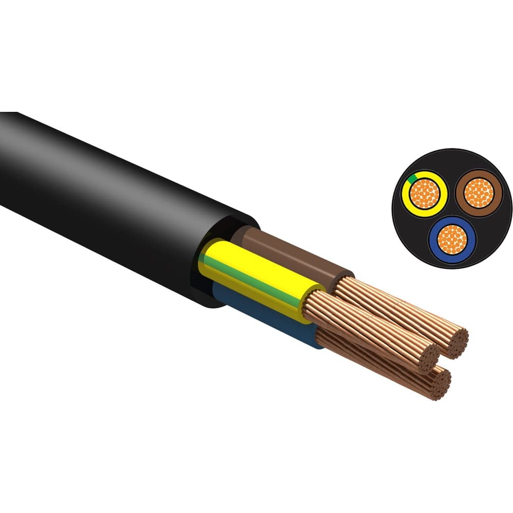 Провод NVO ПВС 3x1,5 ГОСТ черный (40 метров) NVO-PVSN-315-40-B