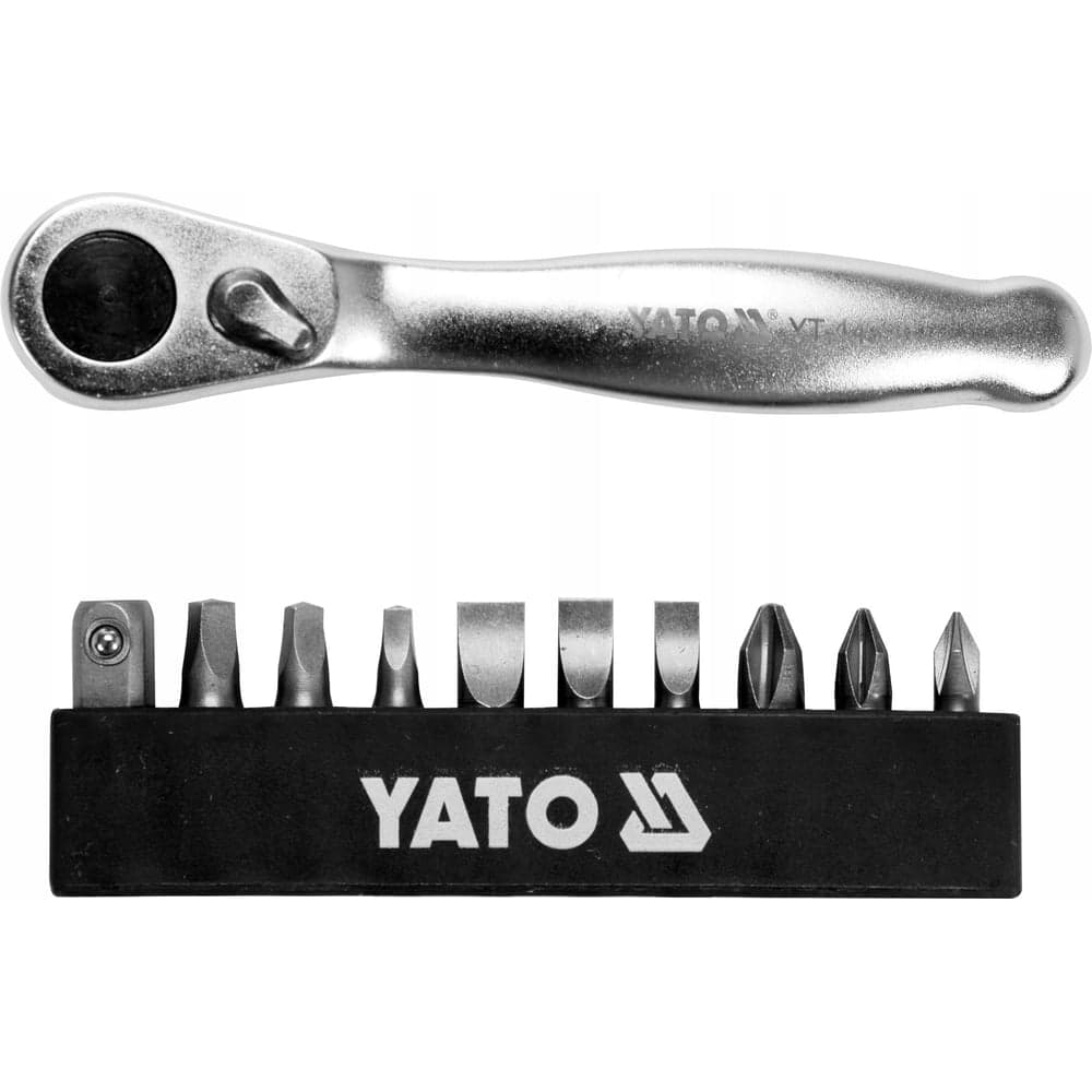Набор бит с трещоткой YATO 1/4", 11 предметов YT-14390