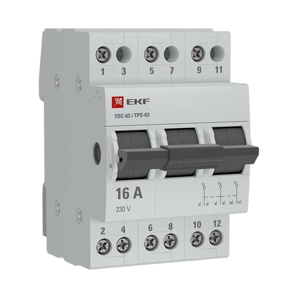 Трехпозиционный переключатель EKF ТПС-63 3P 16А PROxima TPS316