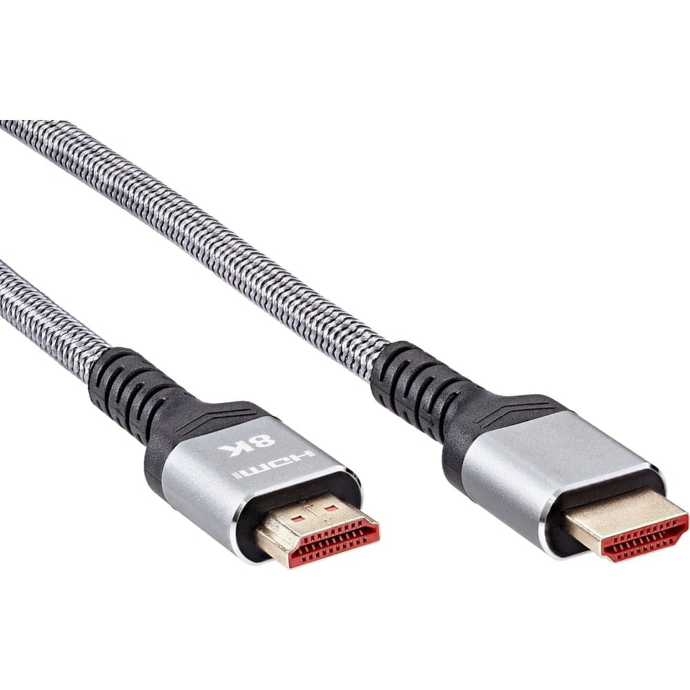 Кабель hdmi 19m/m ver 2.1 AOpen/Qust 8k 60hz оплетка 1m серый ACG859A-1.0