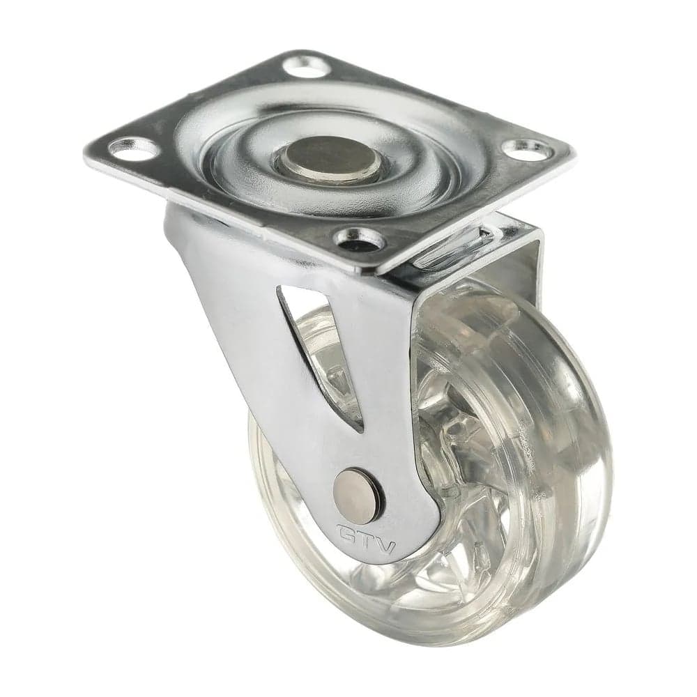 Мебельное колесо GTV КМ-В050-00 прозрачное, d-50, нагрузка 30 кг KM-B050MM-00