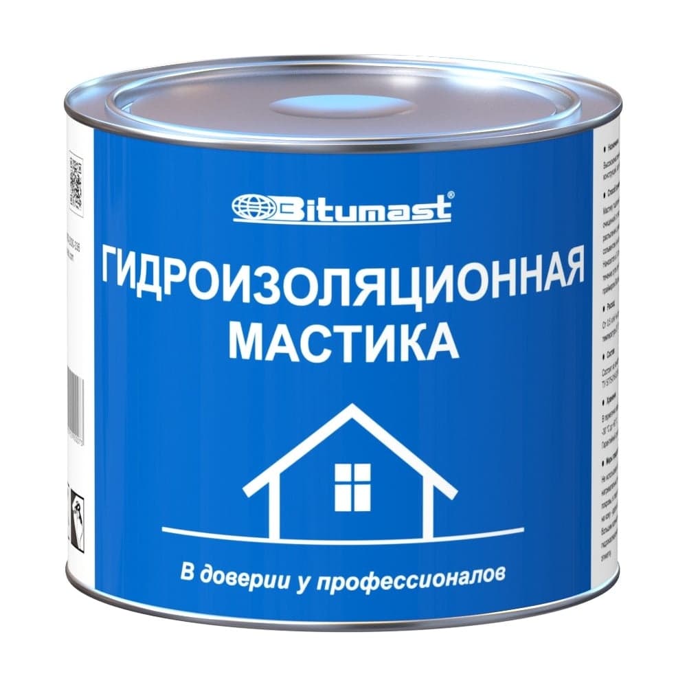 Гидроизоляционная битумная мастика, 2 л Bitumast 4607952900073