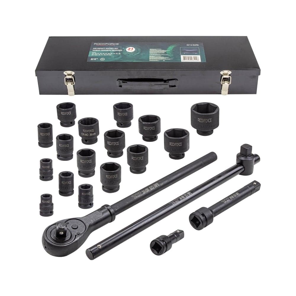 Набор ударных инструментов ROCKFORCE Profi 3/4", 21 предмет, в кейсе RF-6213-5MPB