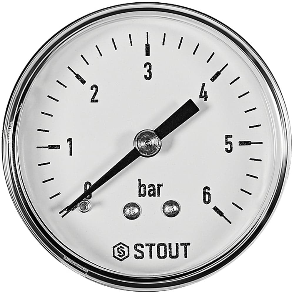 Манометр аксиальный STOUT, корпус Dn 50 мм 1/4, 0...6 бар, кл.2.5 SIM-1009-500608 RG0094NU9EUEFI