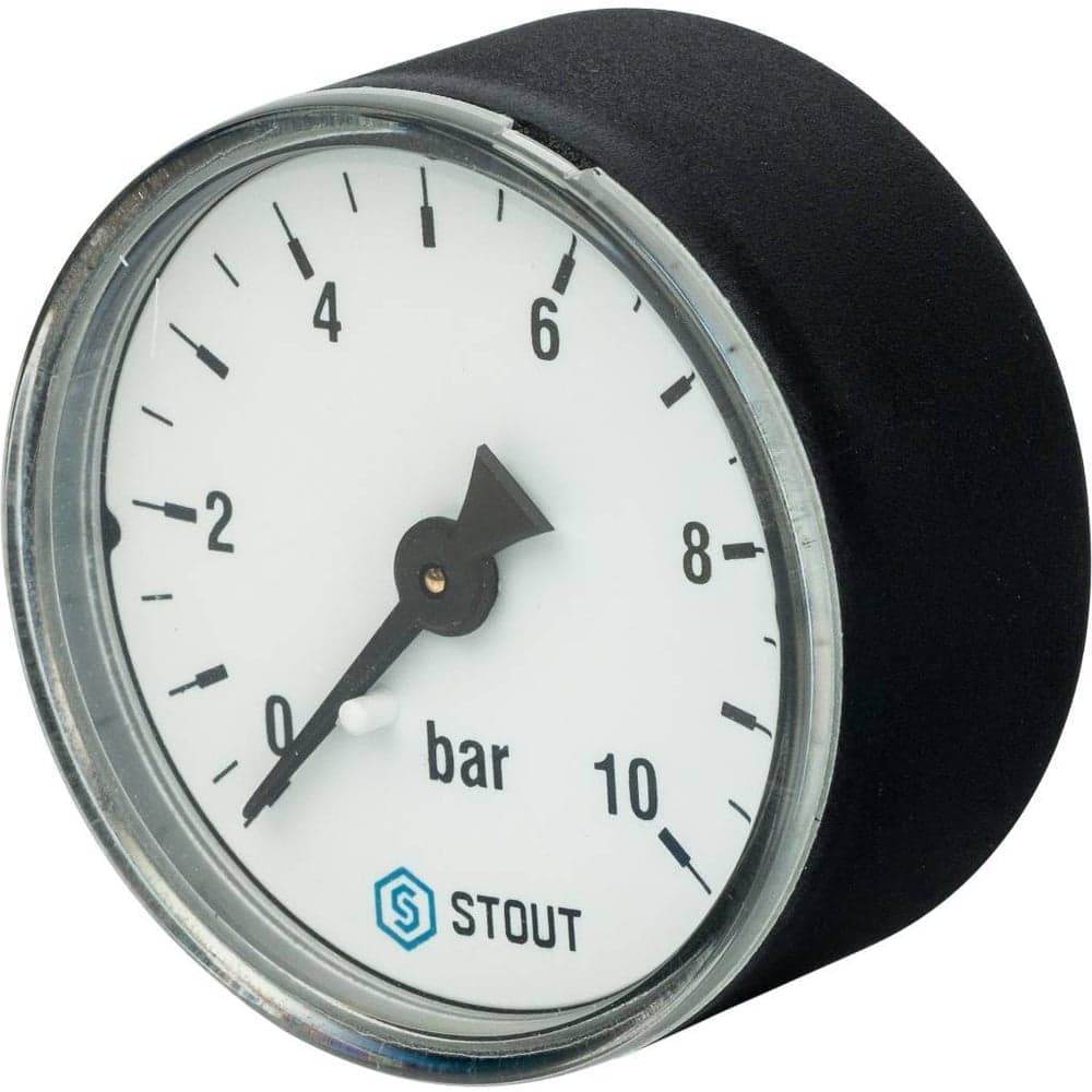 Манометр аксиальный STOUT корпус Dn 63 мм 1/4, 0...10 бар, кл.2.5 SIM-1009-631008 RG0094NU9EUEFM