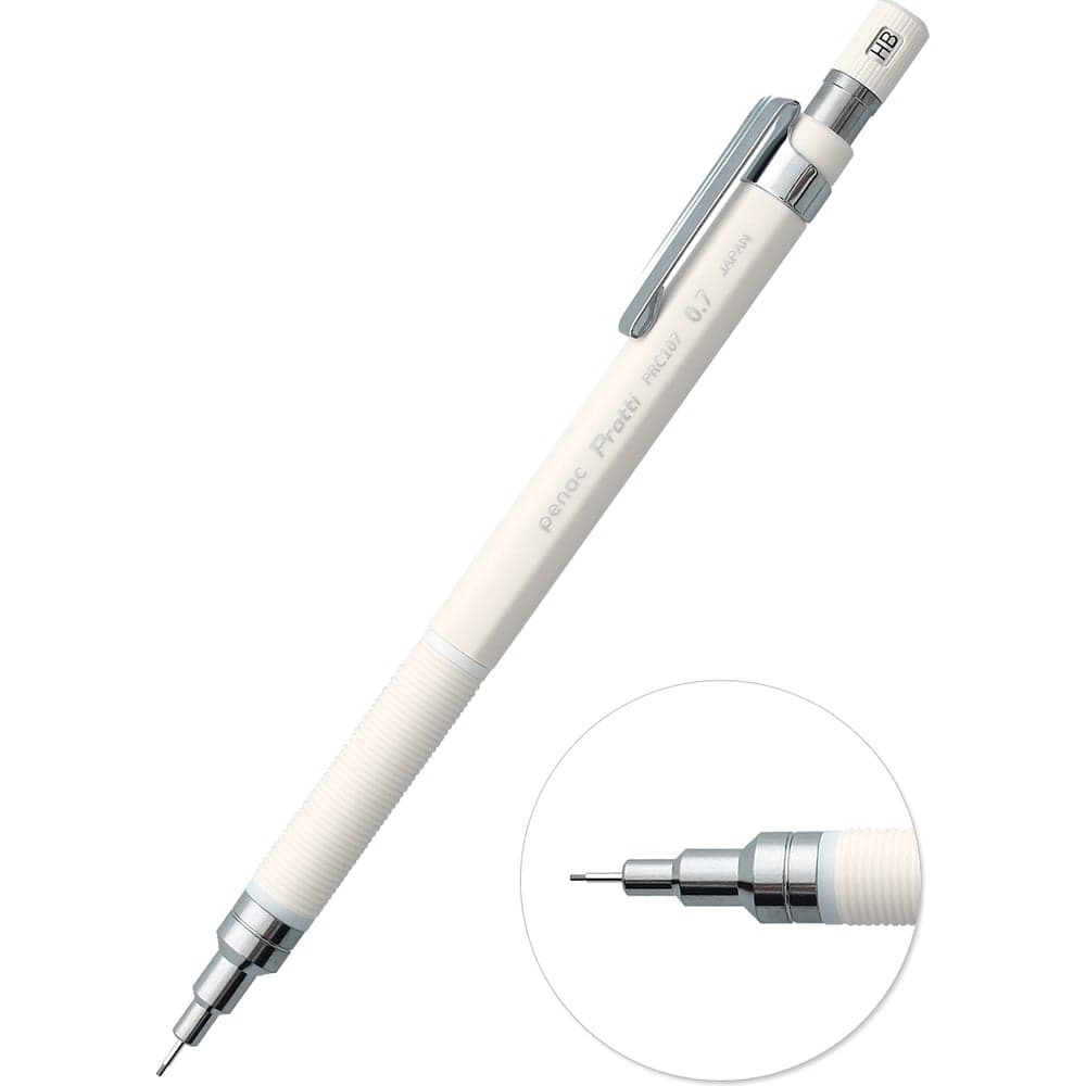 Механический карандаш Penac protti prc 107, 0.7 мм, hb, белый, блистер картон MP0107-WH-01/B