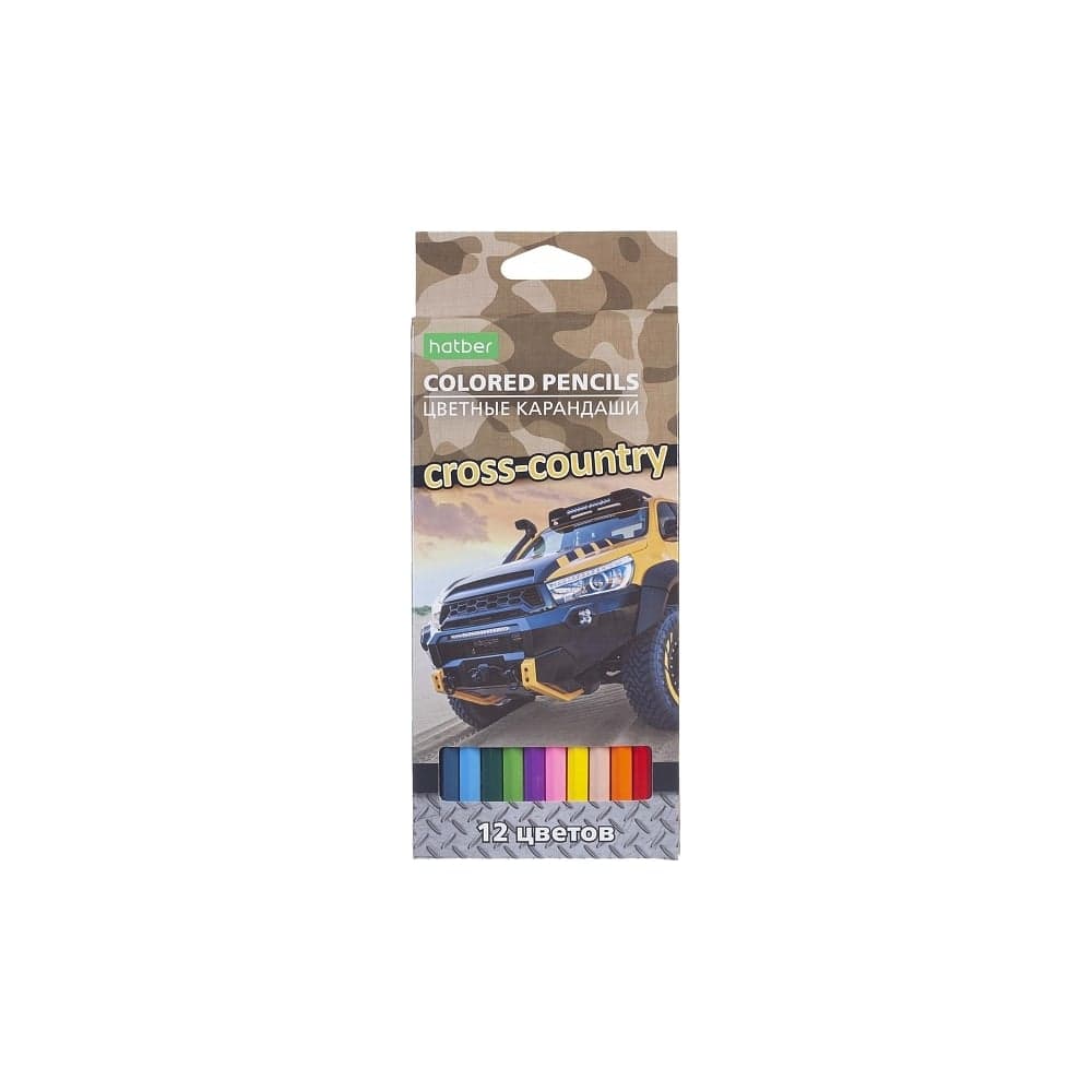 Цветные карандаши Hatber ECO 12 цв., Cross country 070887