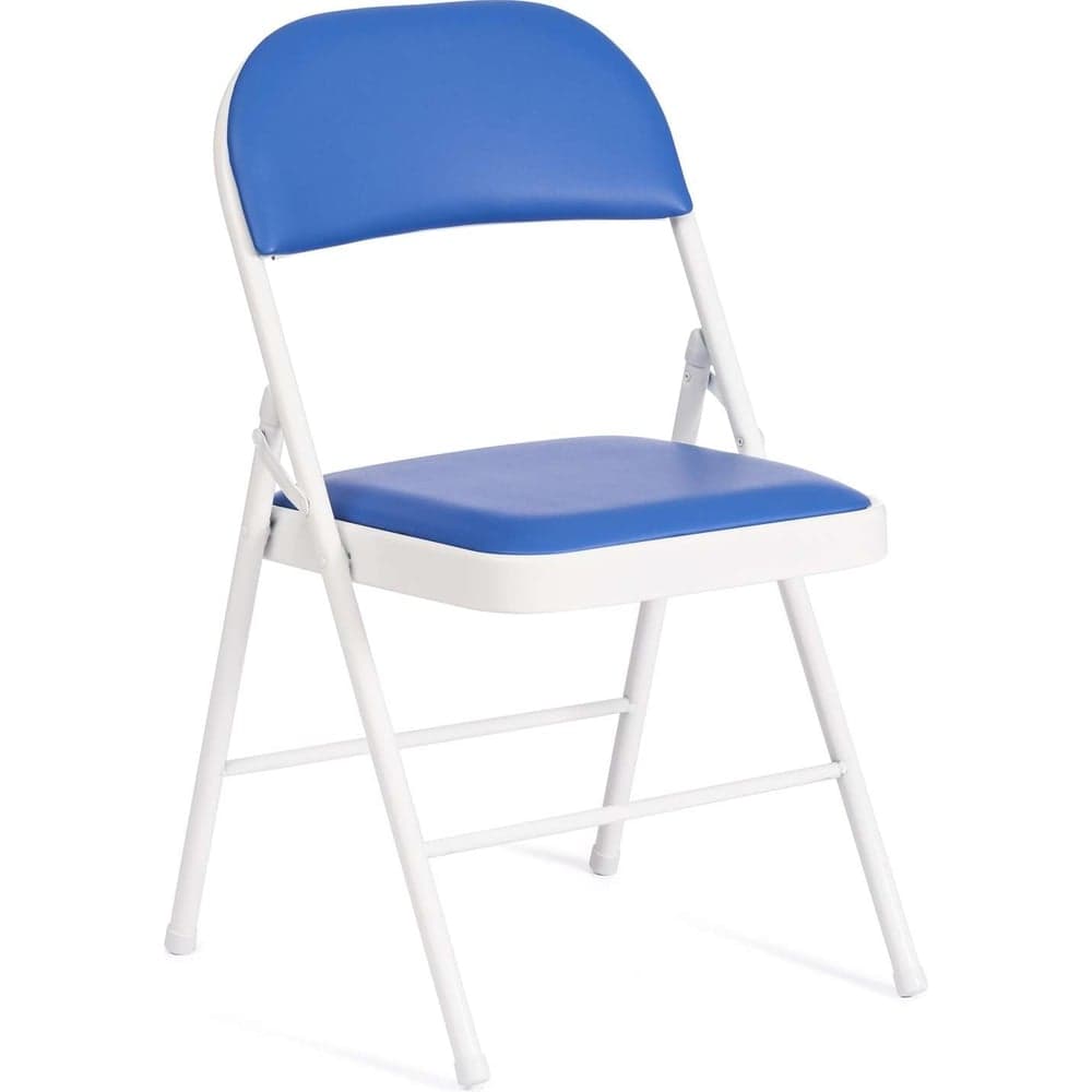 Складной стул Tetchair folder 3022g, каркас: металл, сиденье/спинка: экокожа, 46.5x47.5x79 см, blue (синий) / white (белый), комплект 6 шт 20102