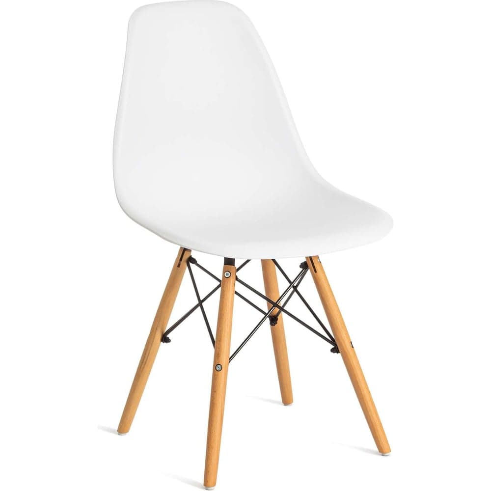 Стул Tetchair Cindy eames mod. 1801 / 1 шт. в упаковке дерево бук/металл/сиденье пластик, 45x51x82 см, white белый 20229