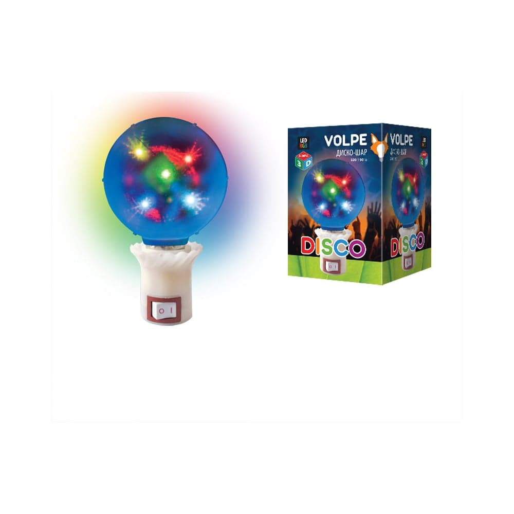 Светодиодный светильник Volpe ULI-Q309 1,5W/RGB ДИСКО ШАР 3D. Свечение 3D звёзды. UL-00002762