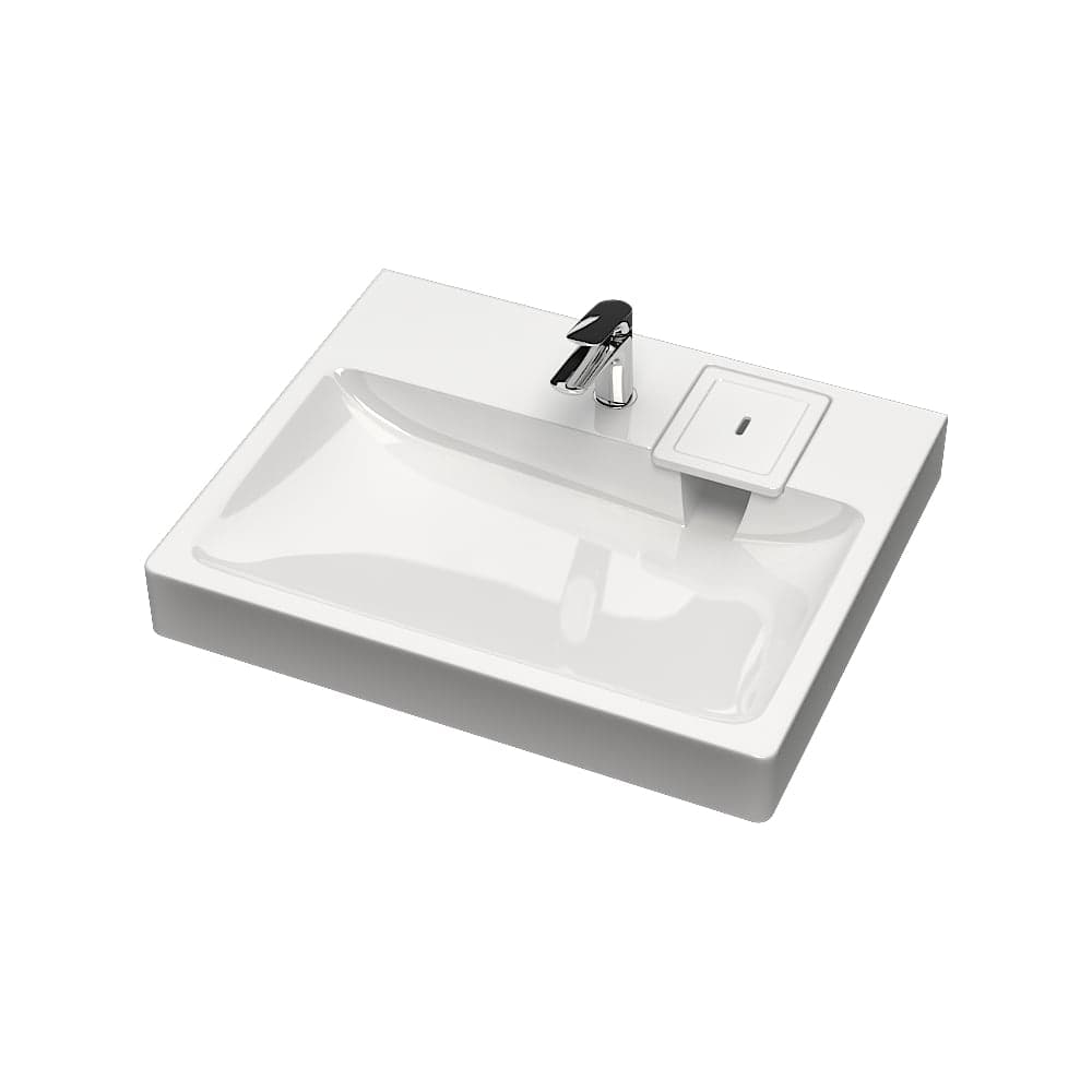 Раковина AQUADREAM Адель V53 D1 белая, в комплекте с кронштейнами и сифоном VKA053D001
