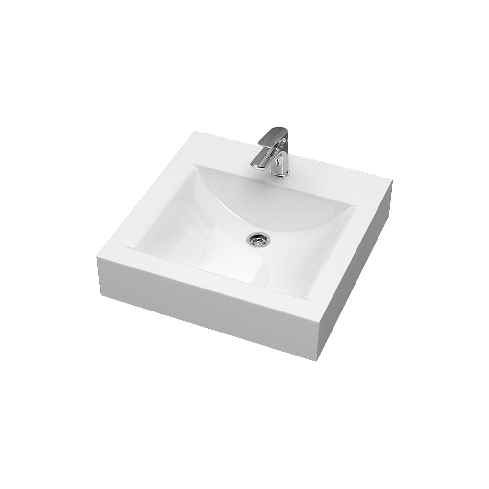 Раковина AQUADREAM Ирен V57D1 белая, в комплекте с кронштейнами и сифоном VKA057D001