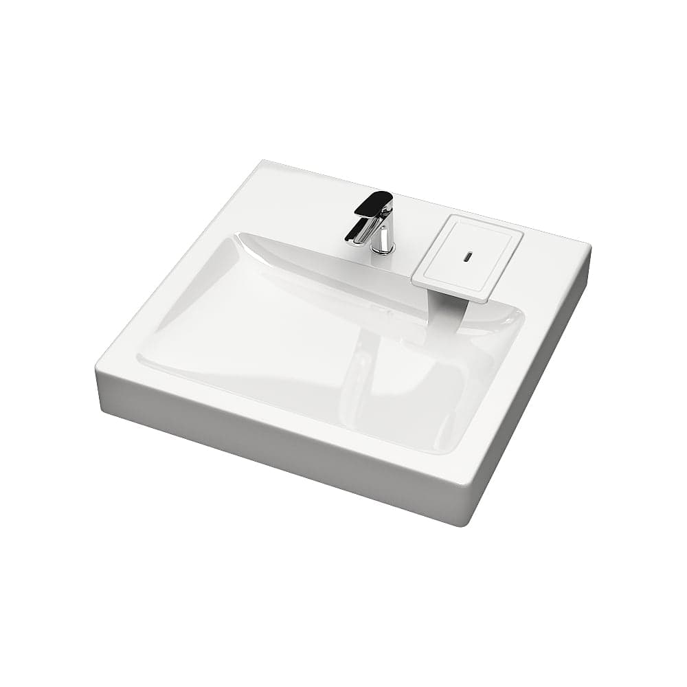 Раковина AQUADREAM Монако V51D1 белая, в комплекте с кронштейнами и сифоном VKA051D001