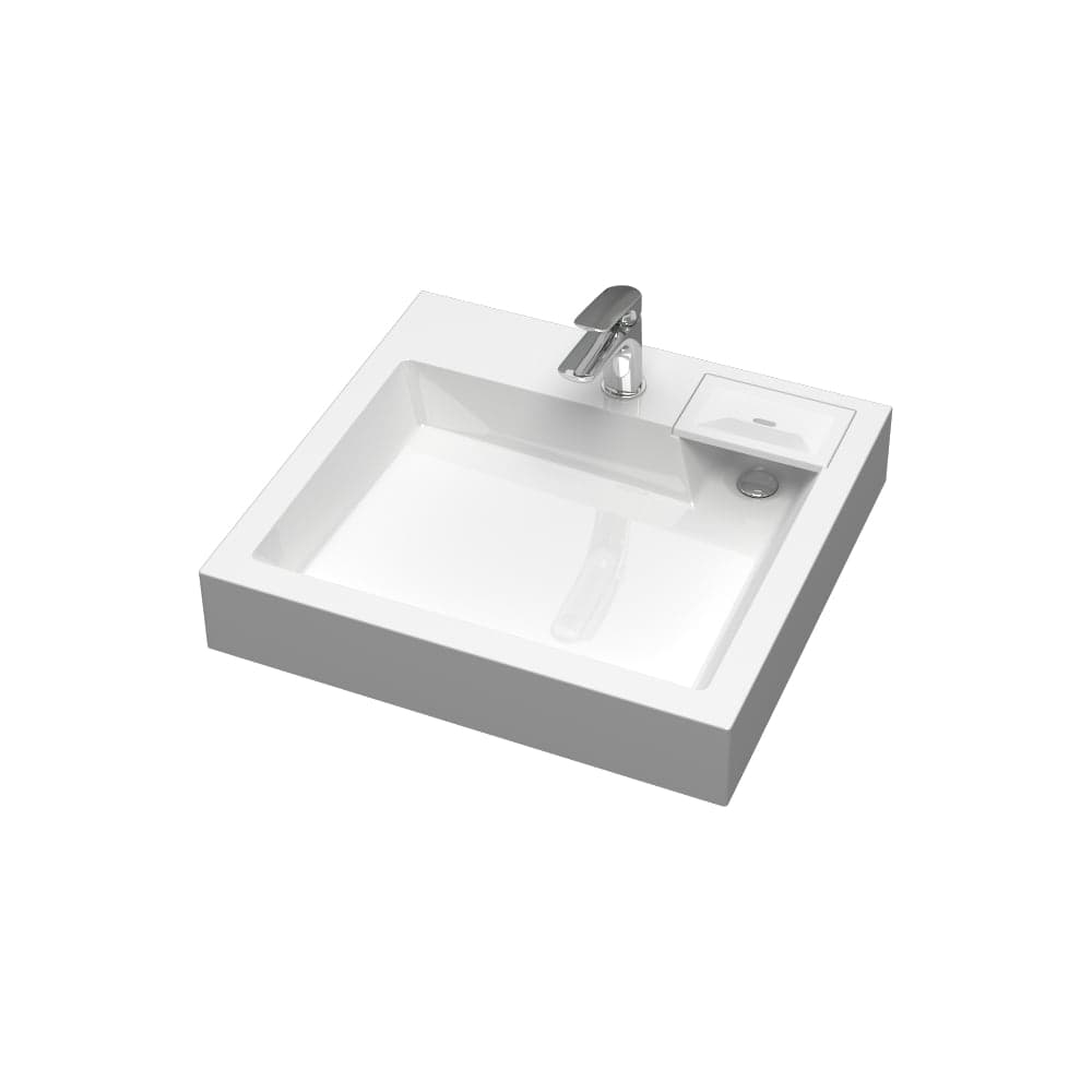 Раковина AQUADREAM Энигма V62D1 белая, в комплекте с кронштейнами и сифоном VKA062D001