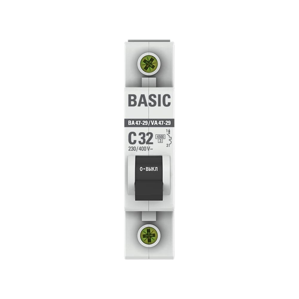 Автоматический выключатель EKF 1P 32А (C) 4,5кА ВА 47-29 Basic mcb4729-1-32C