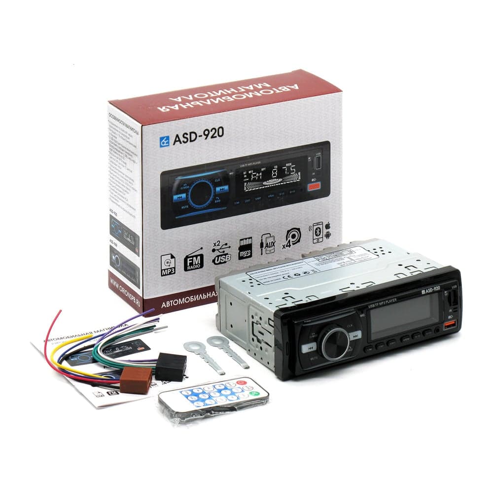 Магнитола Вымпел ASD-920 FM/USB/AUX/bluetooth пульт дистанционного управления 4084