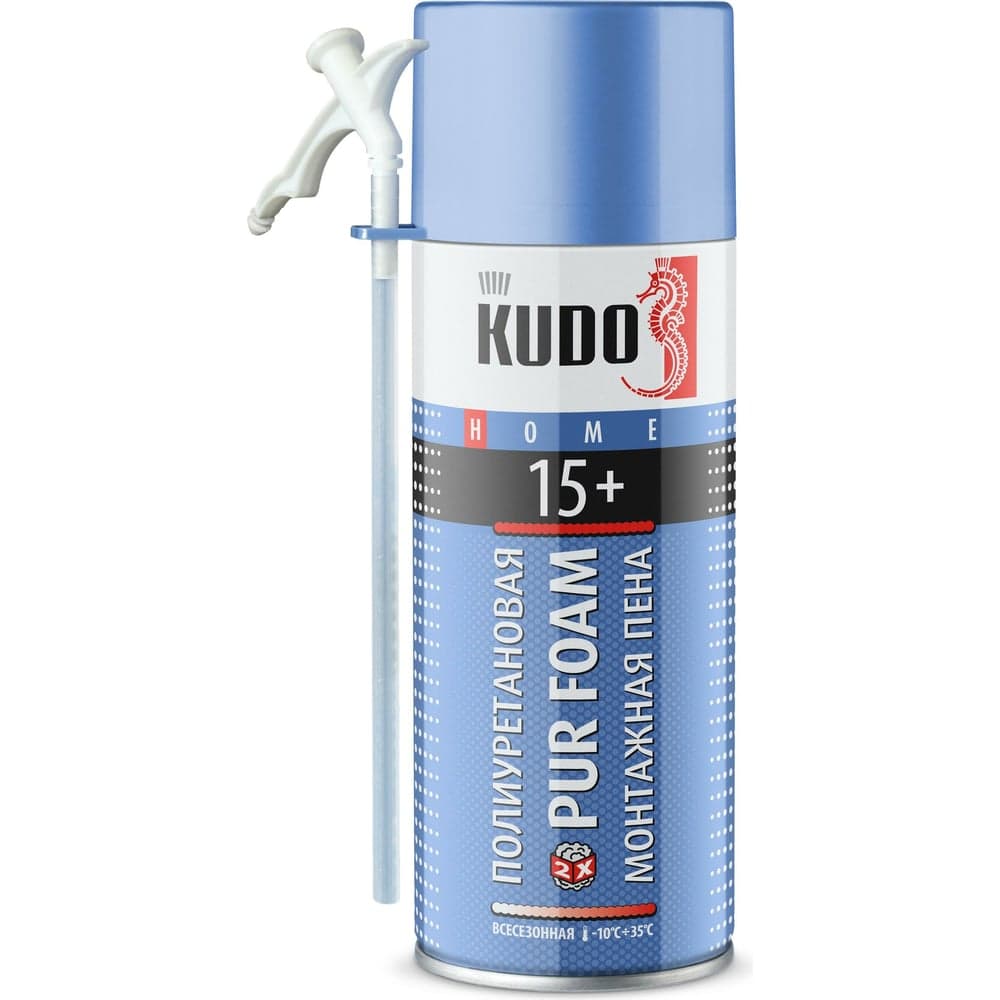 Полиуретановая монтажная бытовая всесезонная пена KUDO HOME 15+ 520 мл KUPH05U15+
