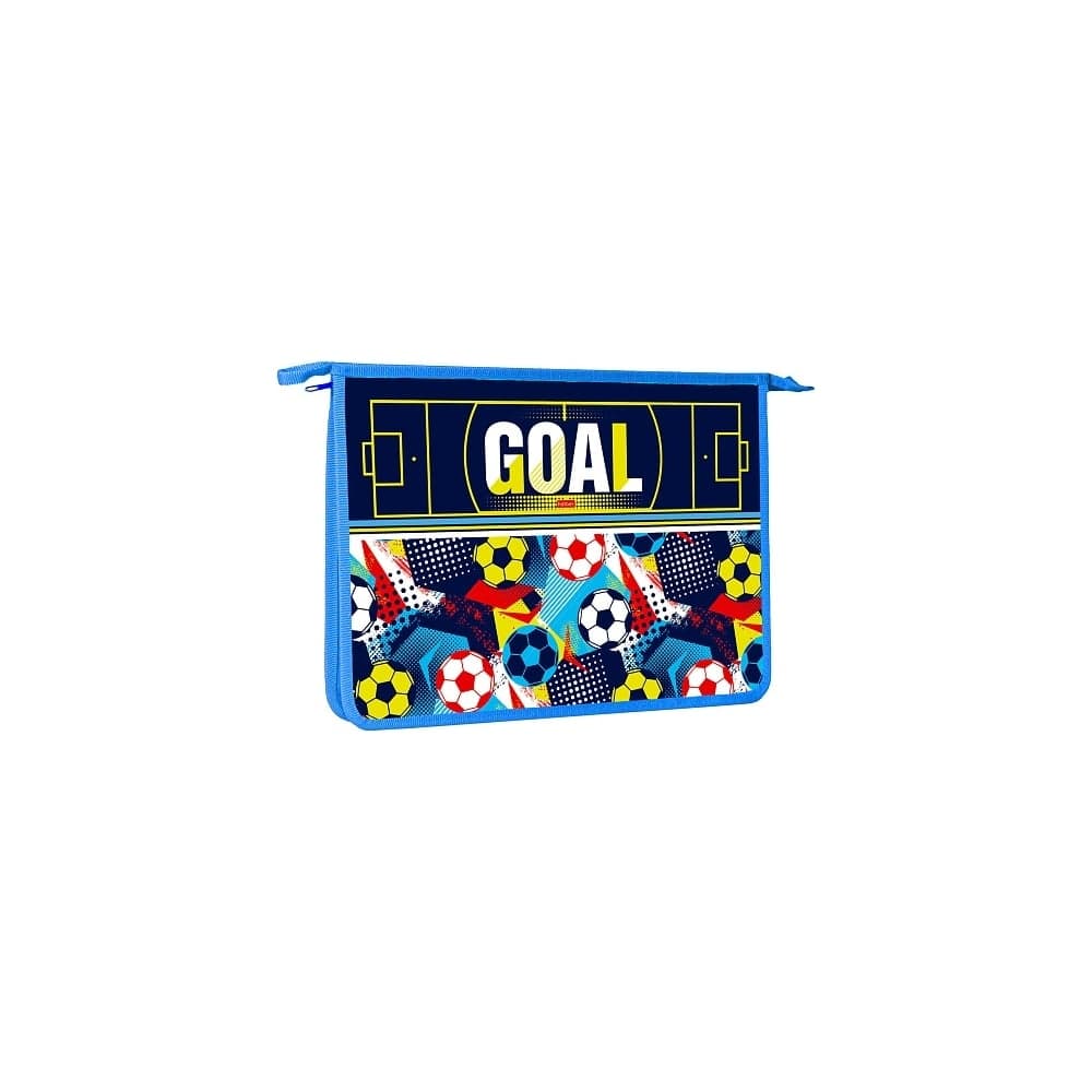 Папка для тетрадей Hatber пластиковая, А4, 2 отделения, 240x340x75 мм, на молнии, Goal!, 12 шт. 079285