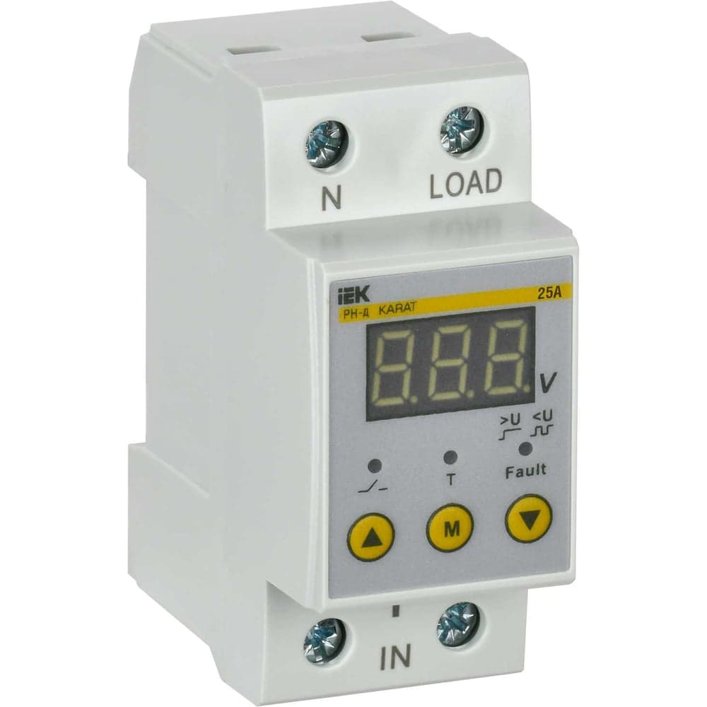 Однофазное реле напряжения IEK рн-д 36мм 25а IVR21-1-25