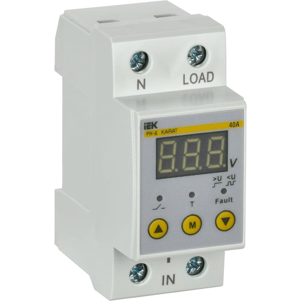 Однофазное реле напряжения IEK рн-д 36мм 40а IVR21-1-40