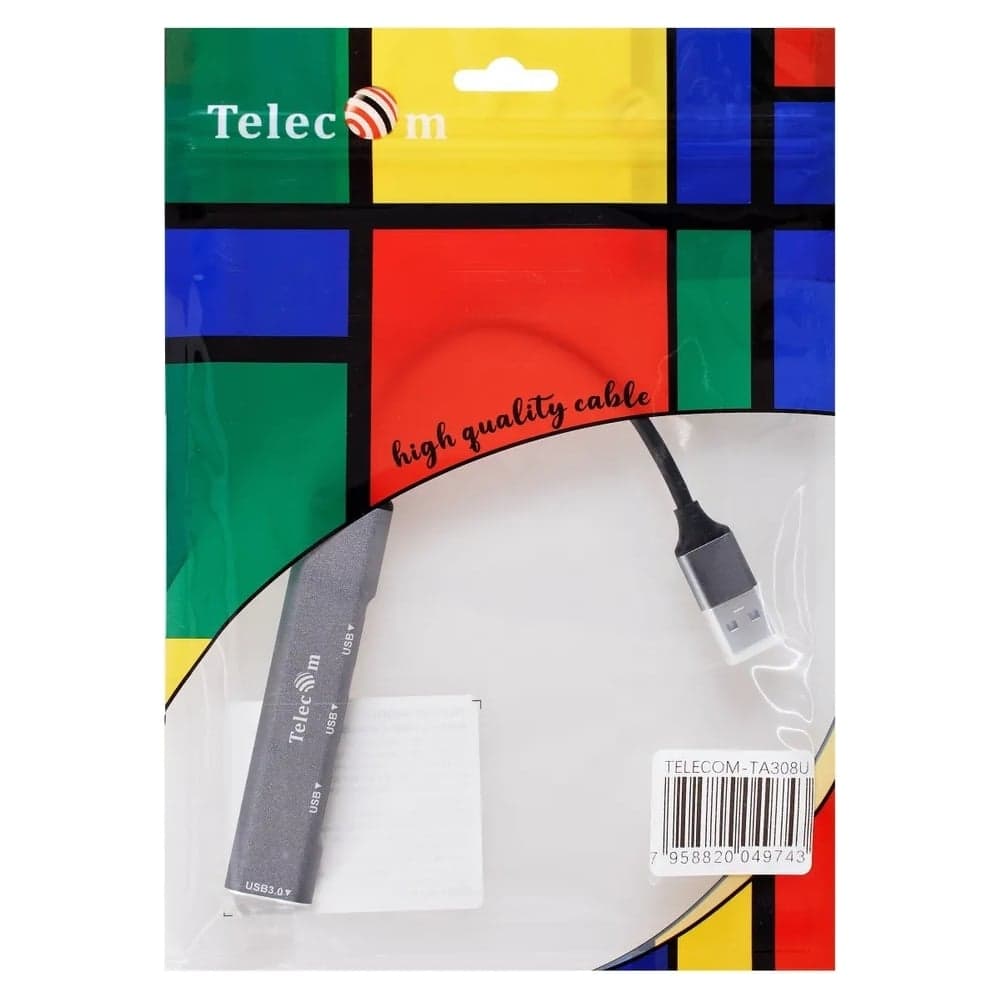 Переходник Telecom usb 3.0 - usb 3.0 и 3хusb 2.0 aluminum shell 0.2m TA308U