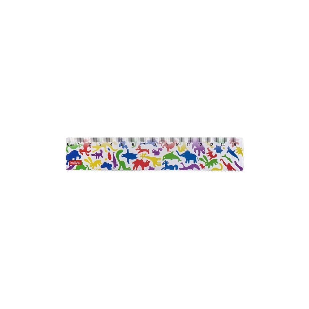 Пластиковая линейка Hatber 15x3см Rainbow в пакете, 100 шт. 074030