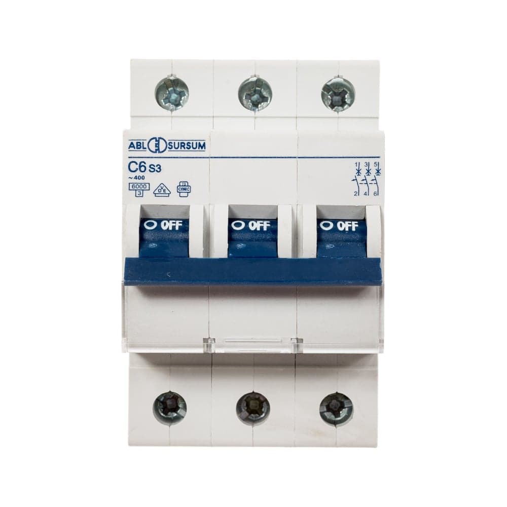 Автоматический выключатель ABL 3P, C, 6 A, 6 кА, 230/400 В AC, серия S C6S3