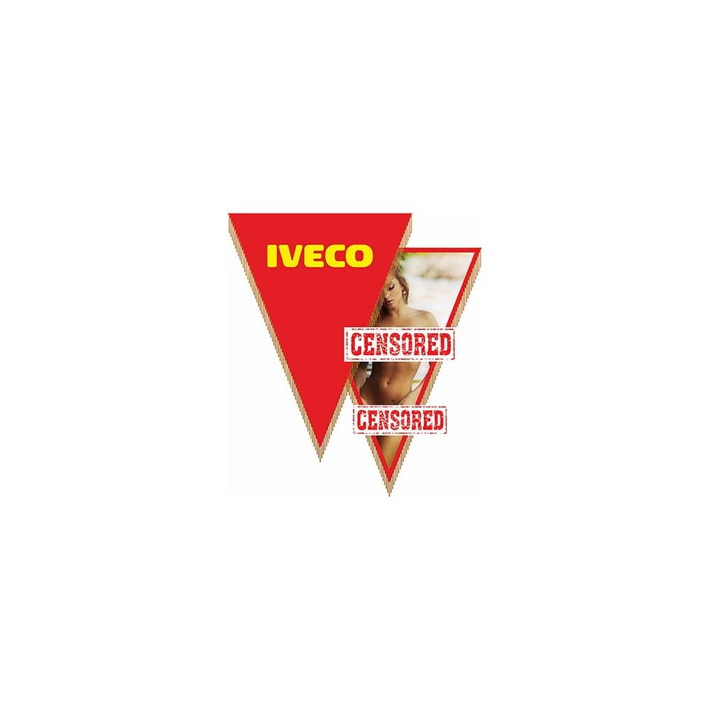 Треугольный вымпел IVECO с девушкой фон красный SKYWAY S05101027