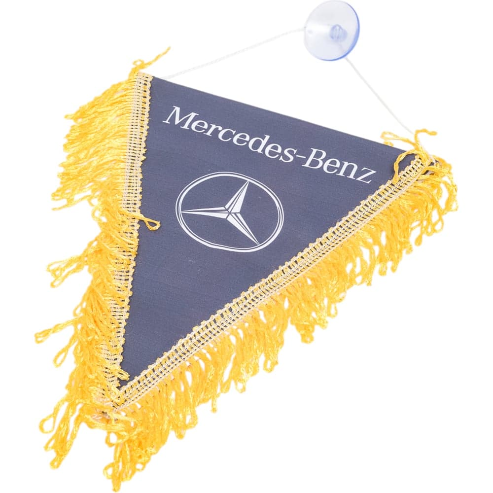 Треугольный вымпел Mersedes-Benz с девушкой фон синий SKYWAY S05101060