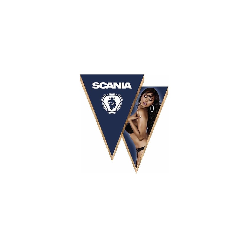 Треугольный вымпел SCANIA с девушкой фон синий SKYWAY S05101080