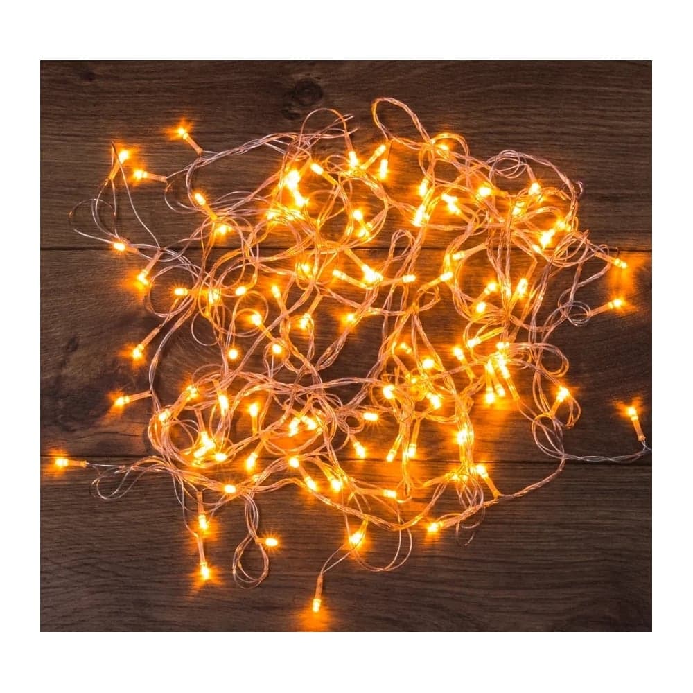 Светодиодная гирлянда-нить Neon-Night 8 режимов, 10м, 100 LED, прозрачный провод, тёплый белый 303-063
