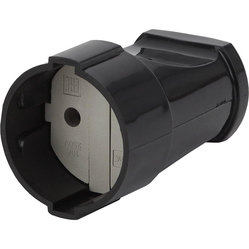 Кабельная розетка ЭРА Rx1-B Rx1 б/з прямая 10A черная Б0039681