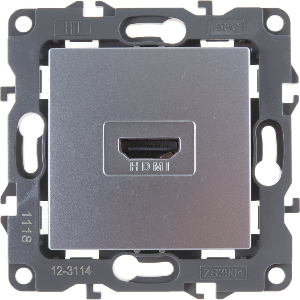 Розетка ЭРА 12-3114-03 HDMI, IP20, 12, алюминий Б0027483