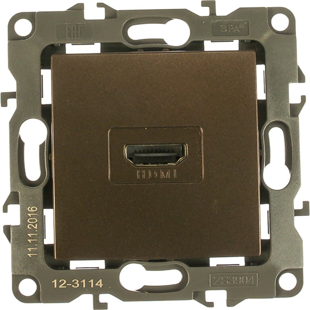 Розетка ЭРА 12-3114-13 HDMI, IP20, 12, бронза Б0027488