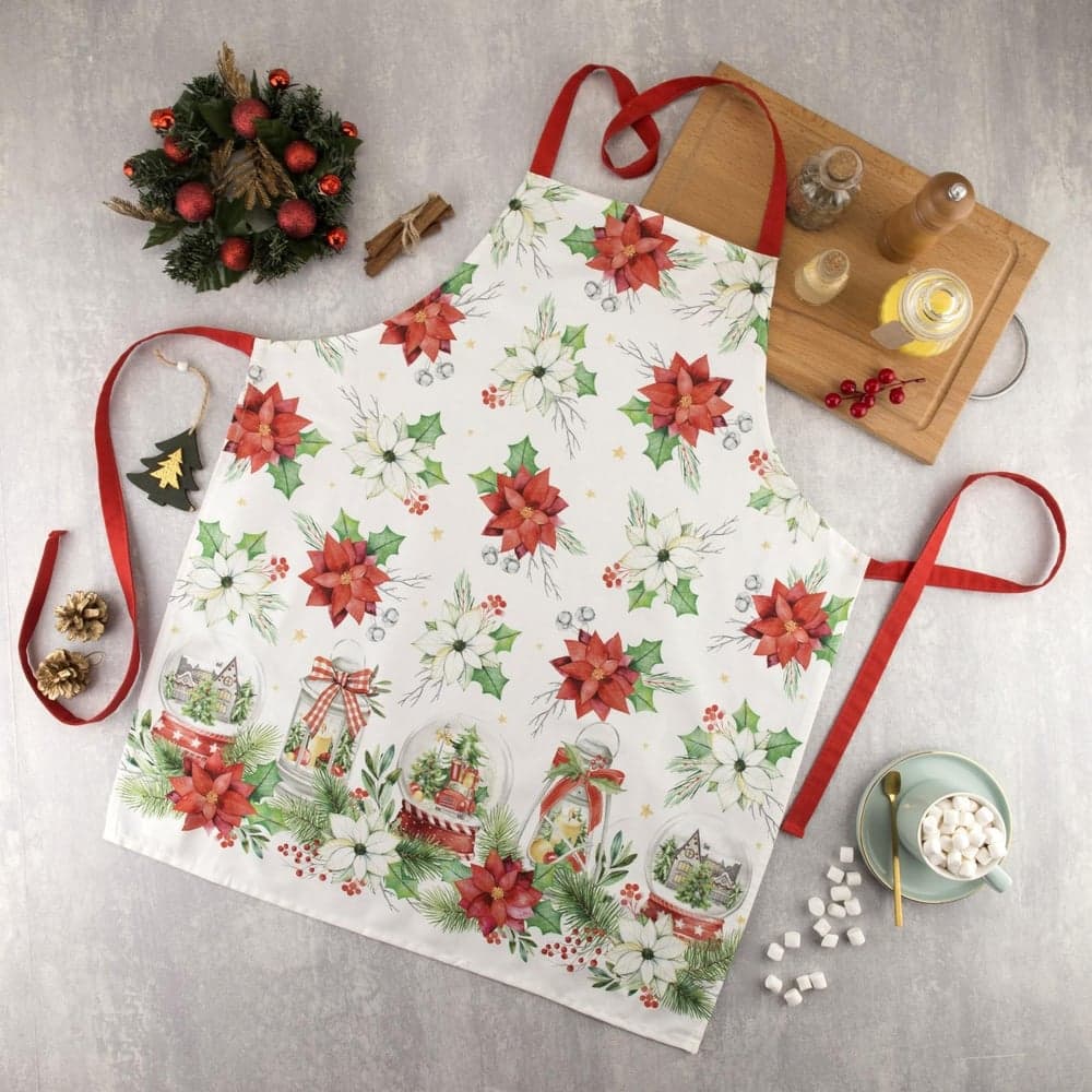 Фартук Этель Christmas red flowers 60x70см, 100% хлопок, саржа 190 г/м2 5215725
