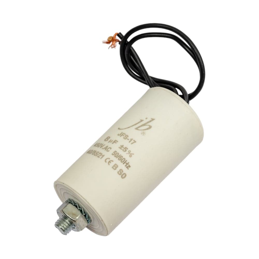 Конденсатор пусковой JB Capacitors 8мкФ, 450В, 40x75, JFS-17 (CBB60-G) (гибкие выводы+болт), JFS17A6805J000000B-99