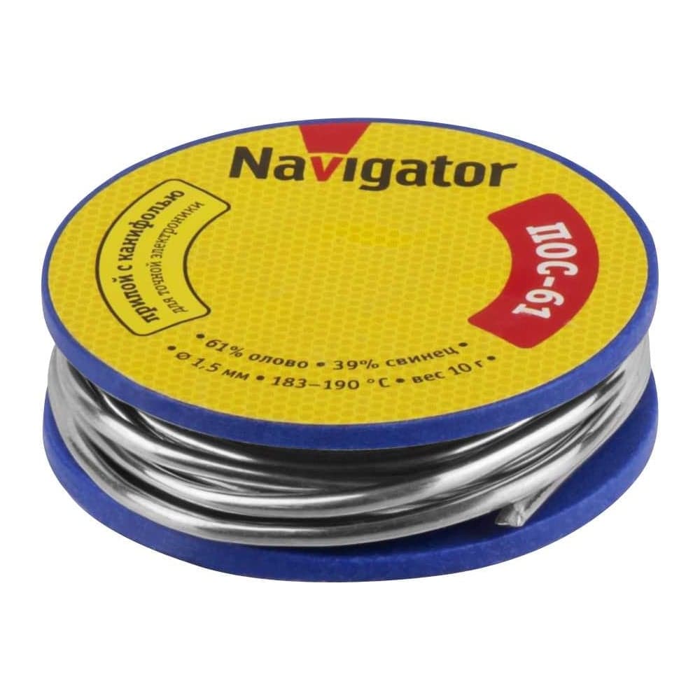 Припой 93 722 NEM-Pos04-61K-1.5-K10 1.5 мм, 10 г Navigator 28361