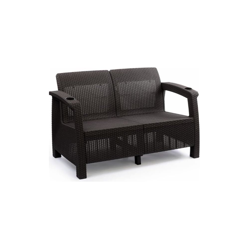 Диван ротанг 2-х местный 127x70x79 см мокко HOMLYGREEN ARD257734