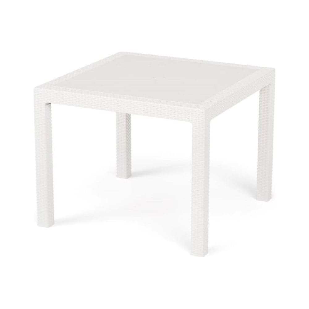 Садовый стол ротанг 94x94x74 см белый HOMLYGREEN ARD257751