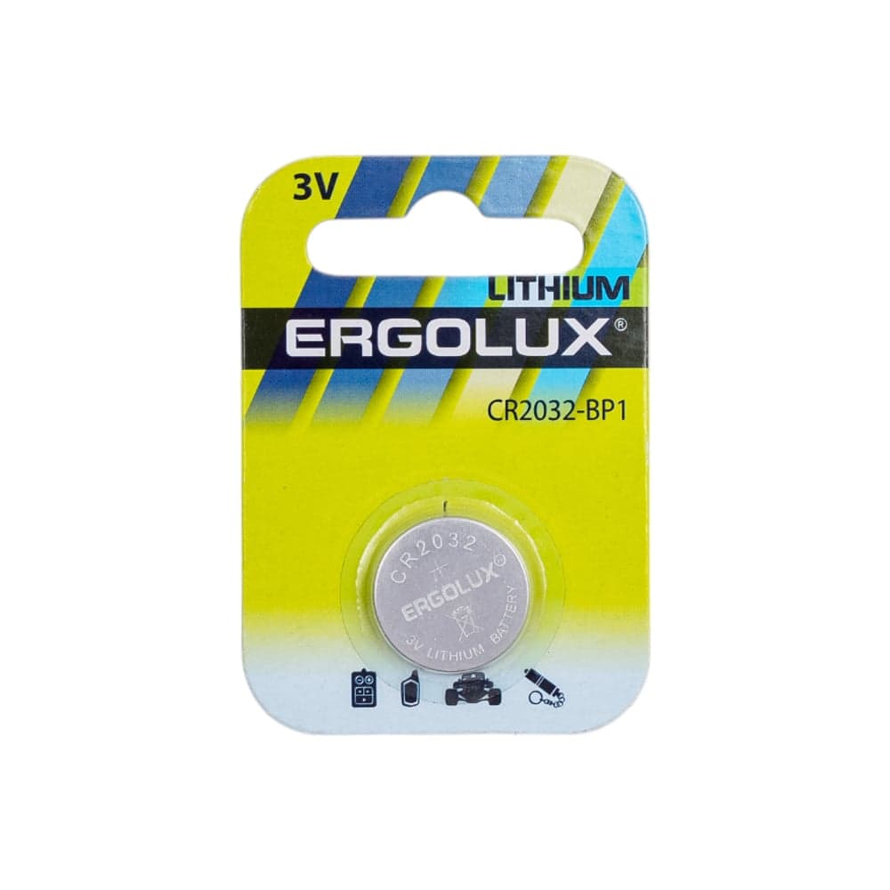 Ergolux CR2032 BL-1 CR2032-BP1, батарейка литиевая, 3V 15076